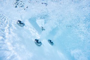 Underwater jets in a hot tub