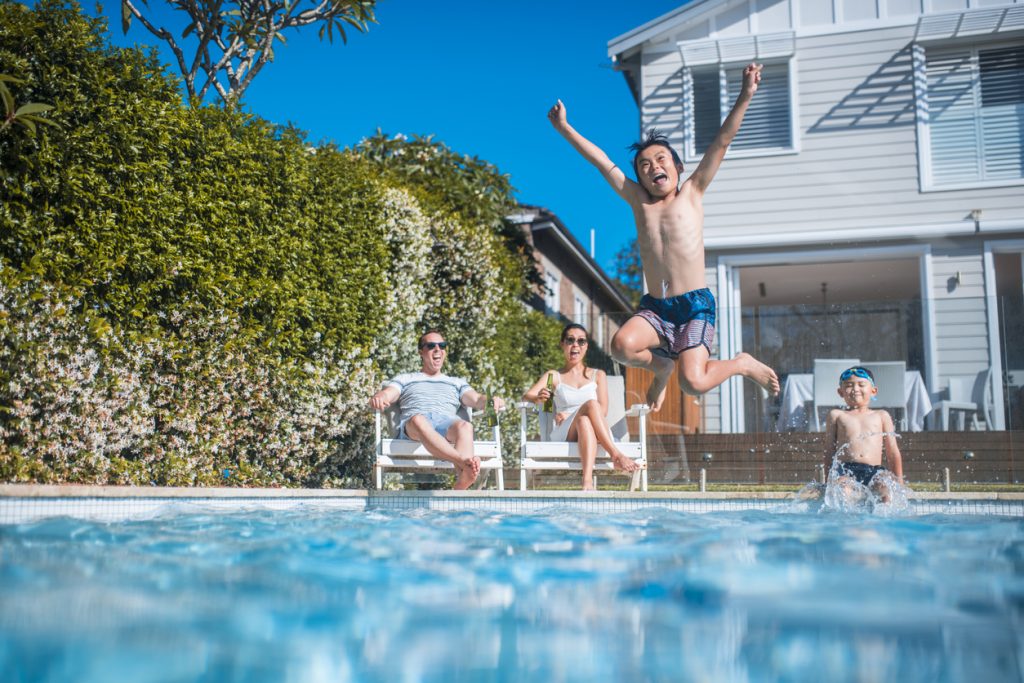 Swimming and having fun